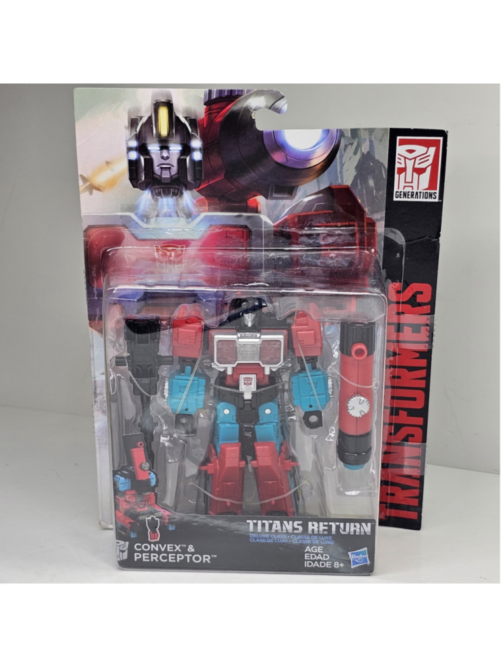 SEALED Perceptor with Convex Deluxe Class Transformers Titans Return Box Wear